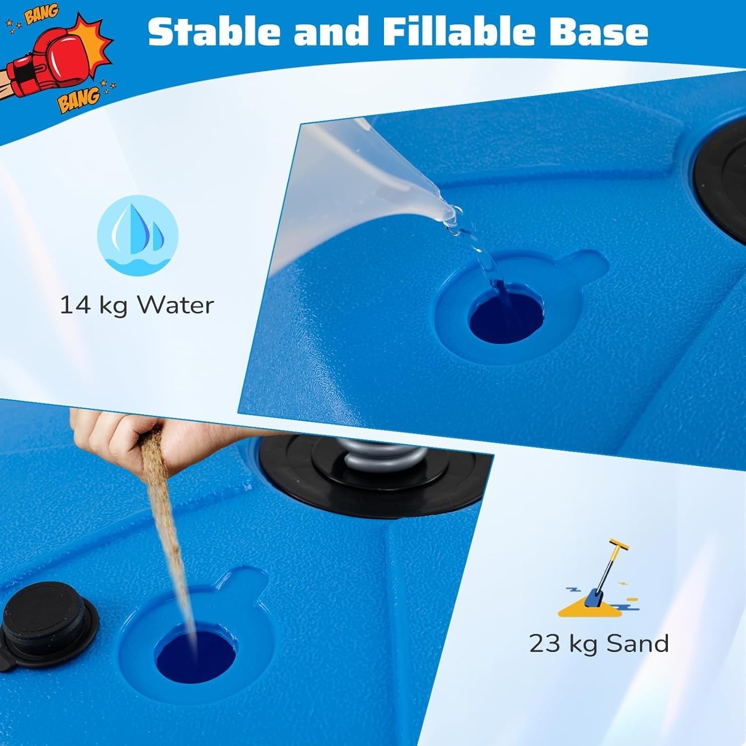 Adjustable Inflatable Punching Ball Stand Kids Teens Boxing Set