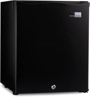 24L Black Mini Fridge Compact LED Lockable Tabletop Cooler Bedroom Office