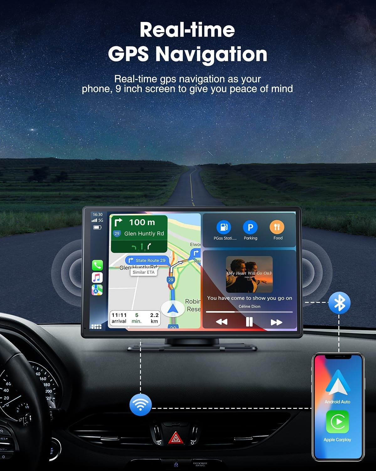 9 Inch Wireless Car Stereo Apple CarPlay Android Auto Touch GPS