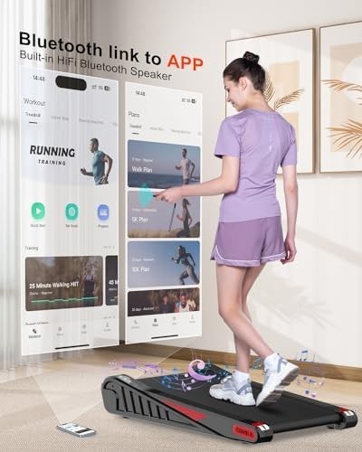 Under Desk Walking Pad Treadmill 2.5HP Incline 1-6KM/H Home Office