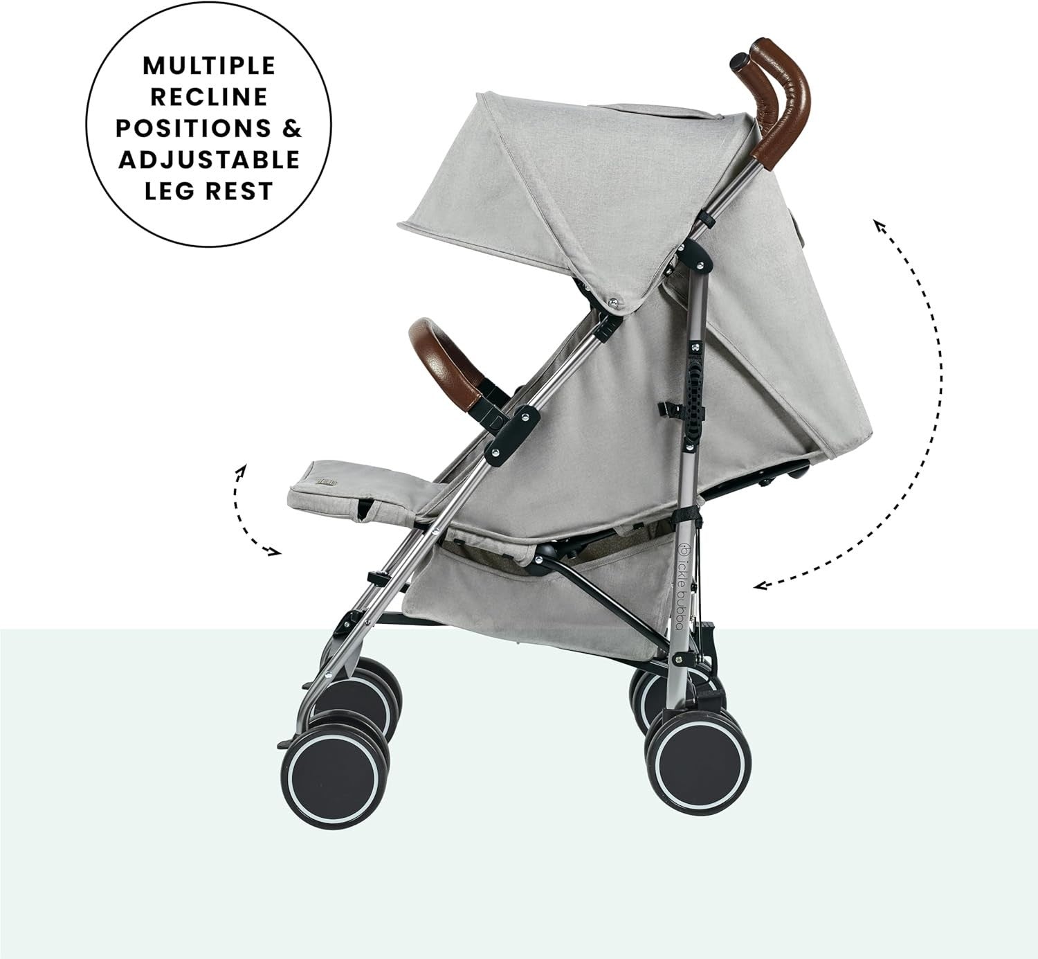 Compact Lightweight Baby Stroller Silver Grey 6 Months-4 Years Recline UPF50+