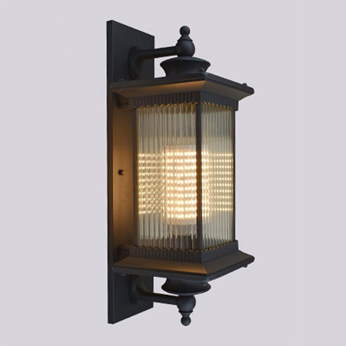Vintage Outdoor Wall Lantern, Waterproof Black Aluminium, E27 LED Light