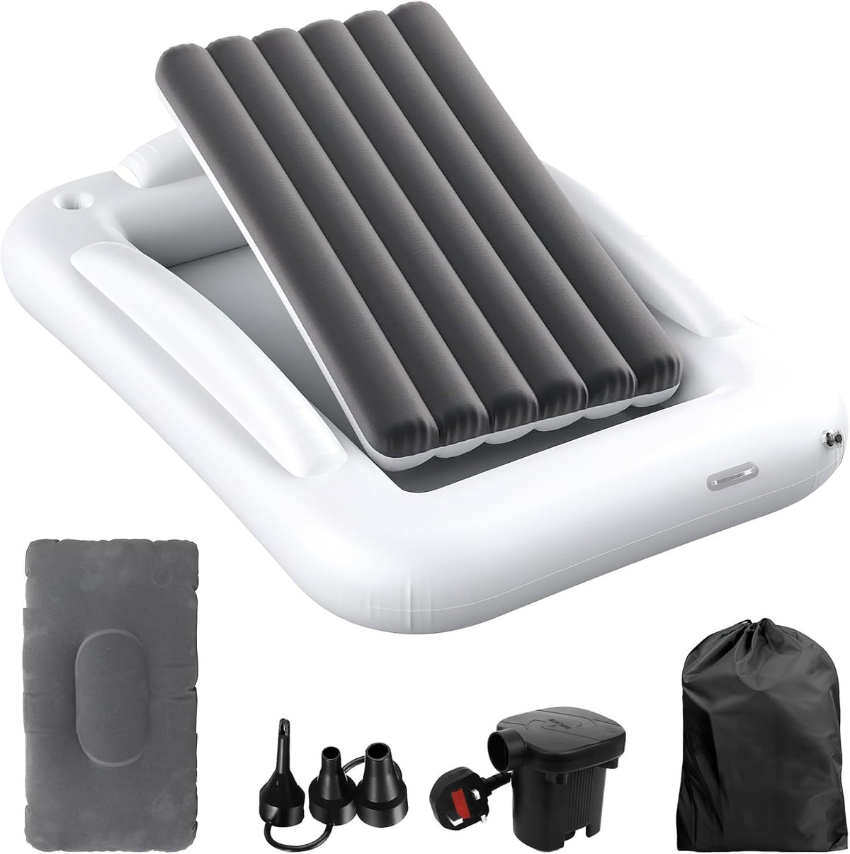 Inflatable Toddler Travel Bed w/ Safety Sides Electric Pump Portable