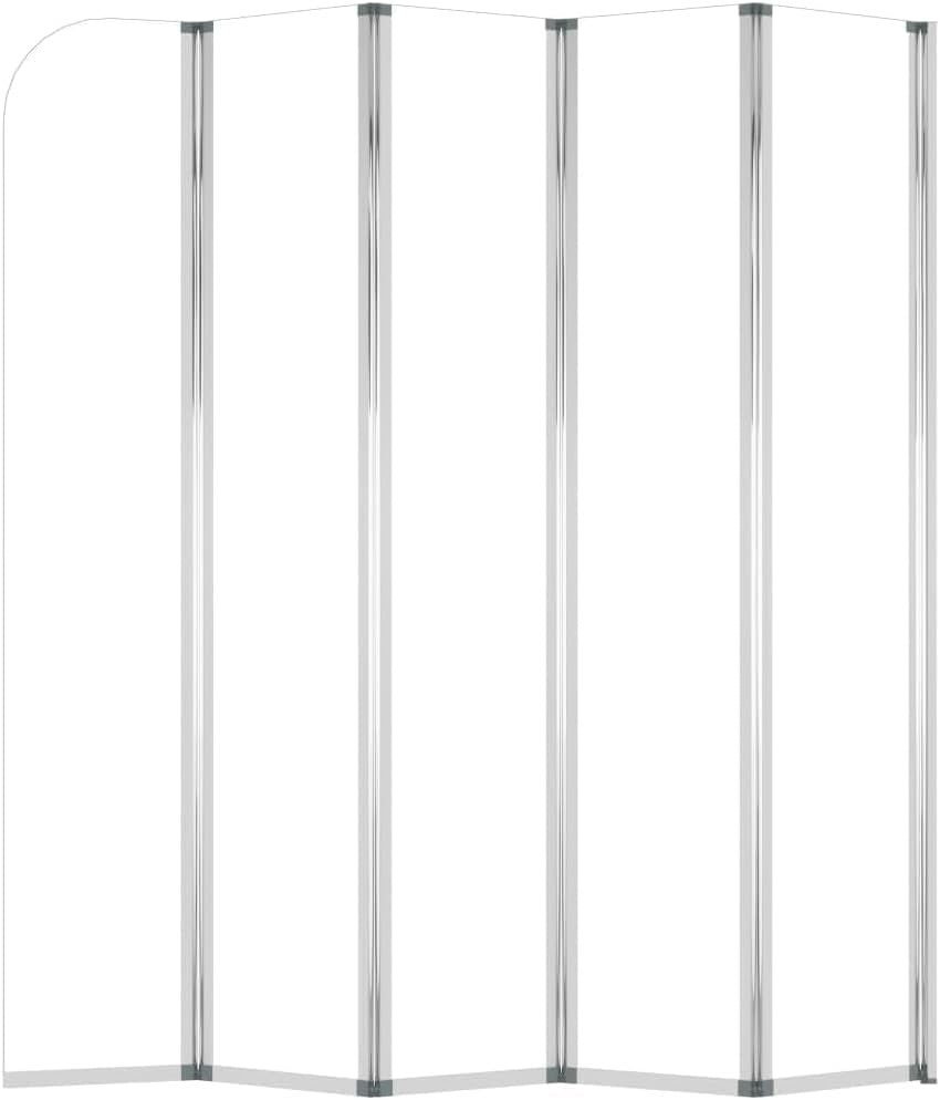 Folding Bath Shower Screen 120x140cm Tempered Glass Panels Modern Enclosure