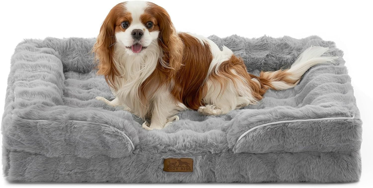 Orthopedic Dog Sofa Bed Medium 36x27in Faux Fur Washable