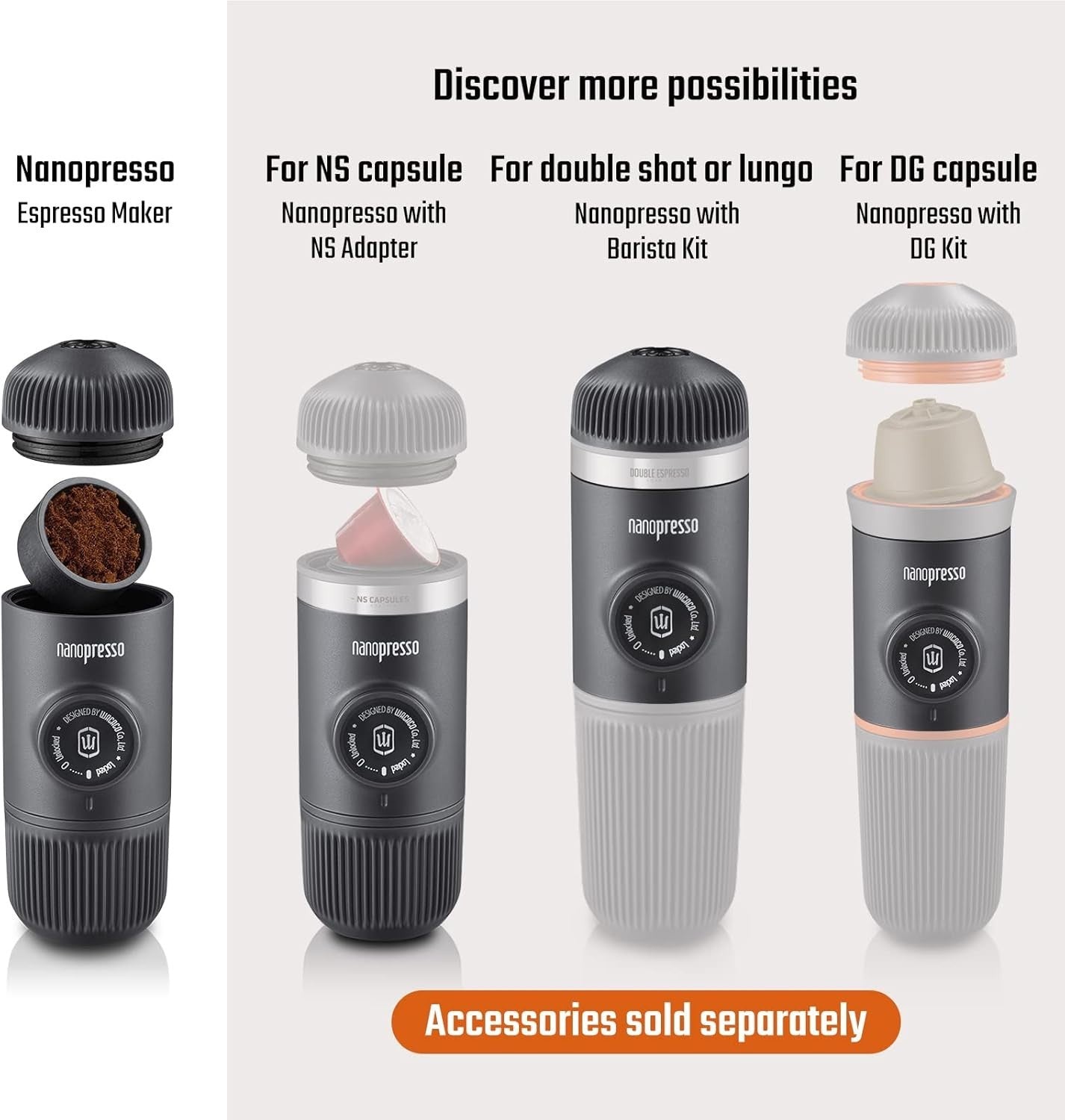 Portable Espresso Maker | 18-Bar Manual Pump | Travel Coffee Machine Red