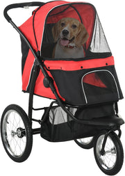Foldable Dog Stroller Jogger for Small & Medium Pets up to 20kg, 3 Wheel