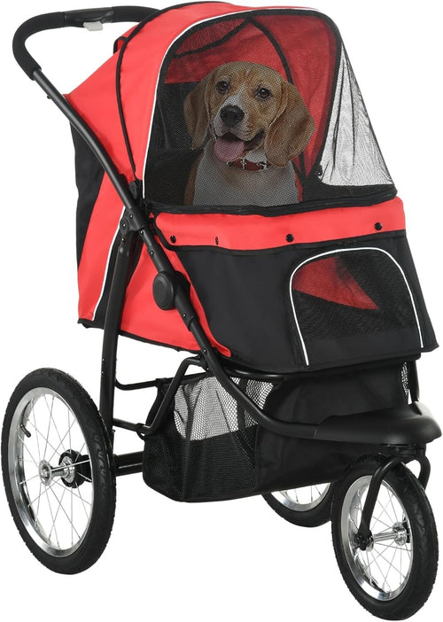 Foldable Dog Stroller Jogger for Small & Medium Pets up to 20kg, 3 Wheel