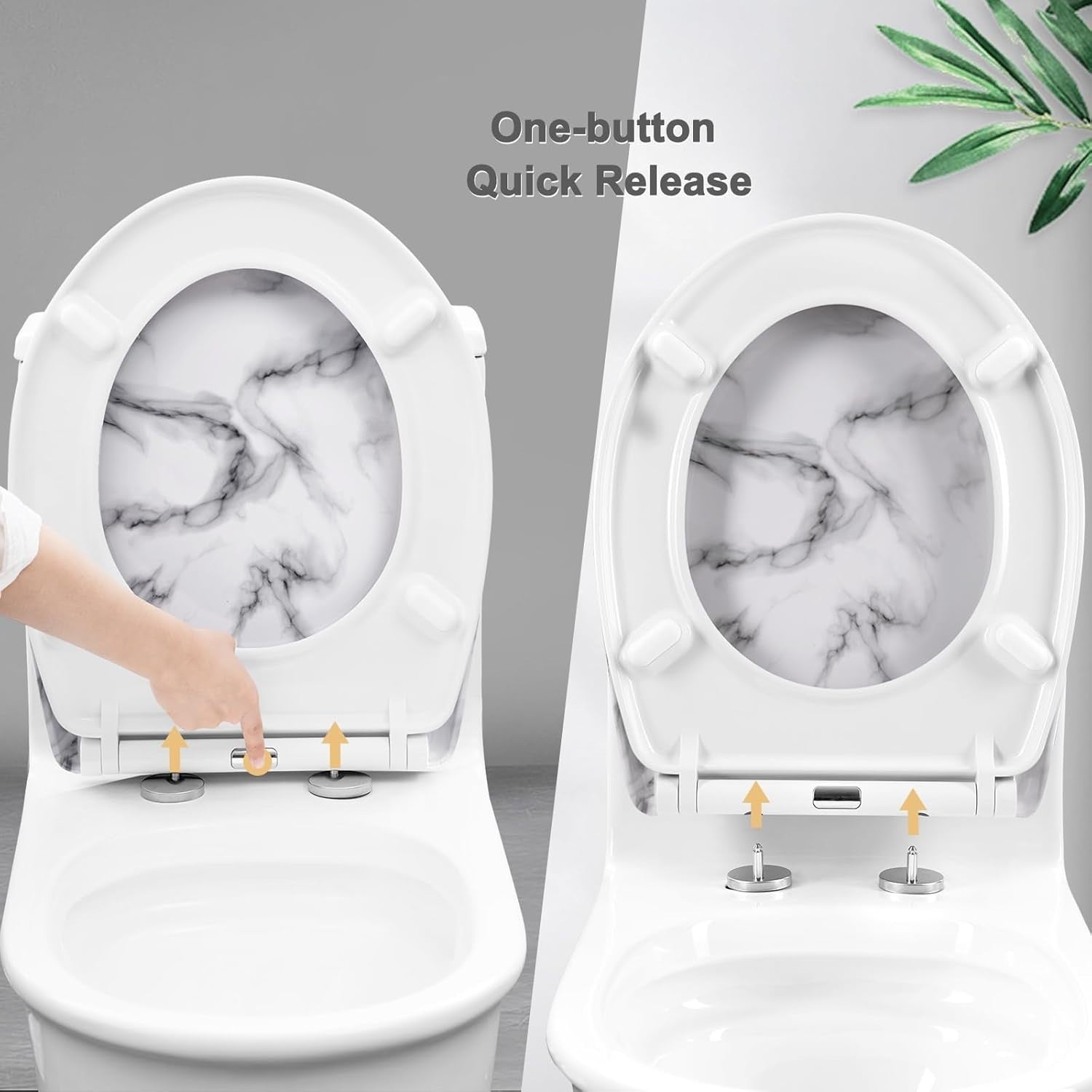 Soft Close Toilet Seat Quick Release O-Shape Duroplast 175kg Load Capacity