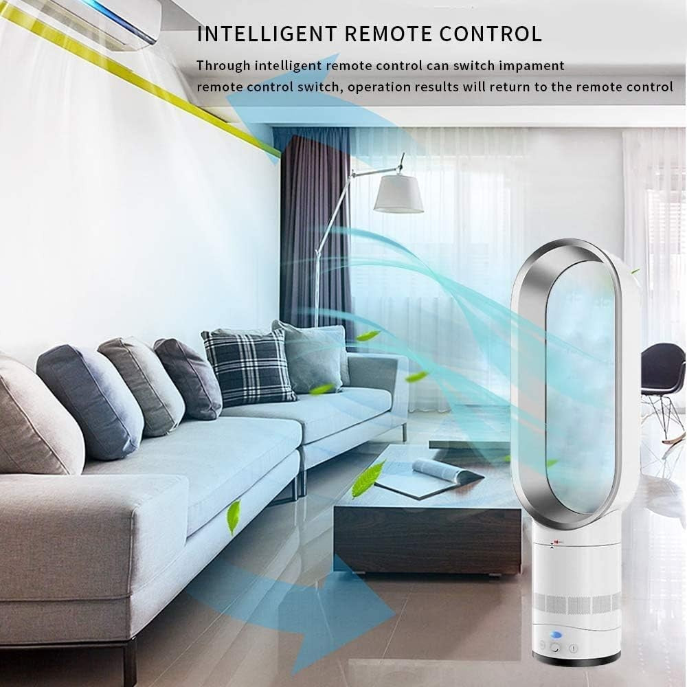 Bladeless Tower Fan Quiet Cooling Air Purifier 40W Remote Control 65cm Height