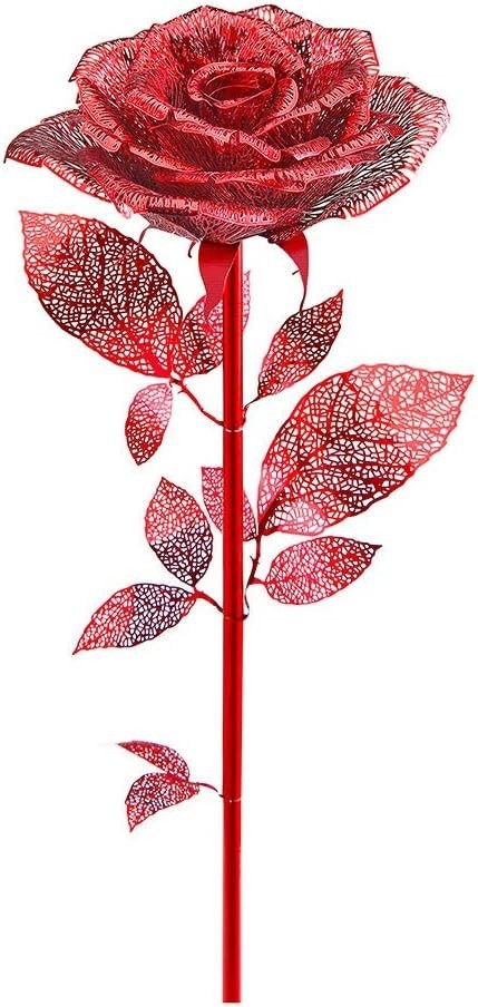 3D Stainless Steel Metal Rose Puzzle Kit, DIY Flower Model for Adults