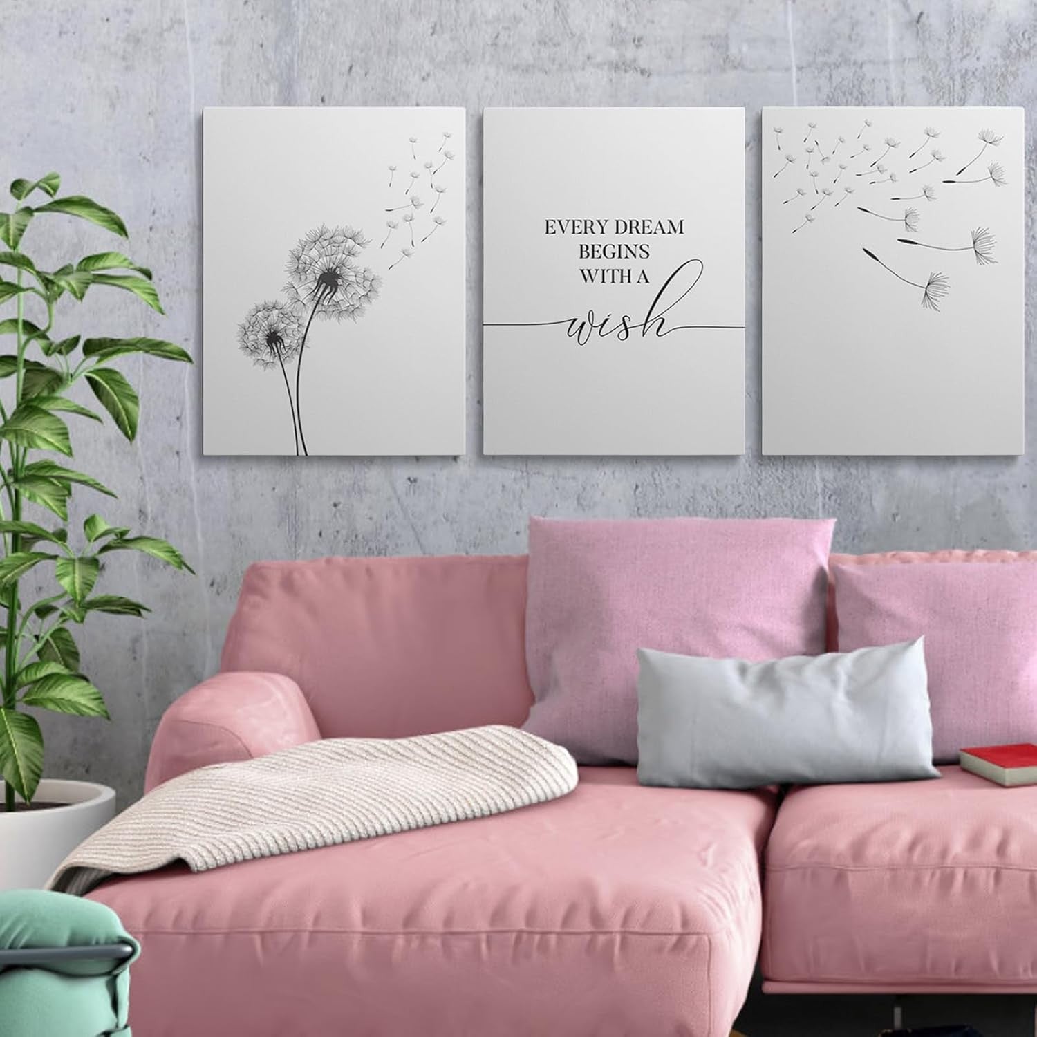 Minimalist Inspirational Wall Art Set of 3 Framed Canvas 30x40cm Prints