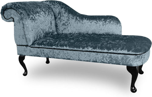 Shimmer Velvet Chaise Lounge Sofa Midnight – Left Hand, UK Handmade