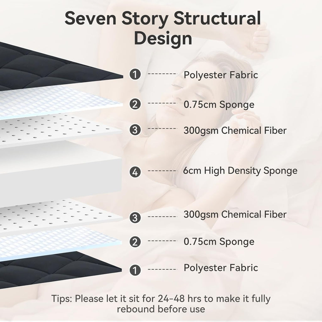 10cm Foldable Memory Foam Futon Mattress Single Bed Roll Up Tatami