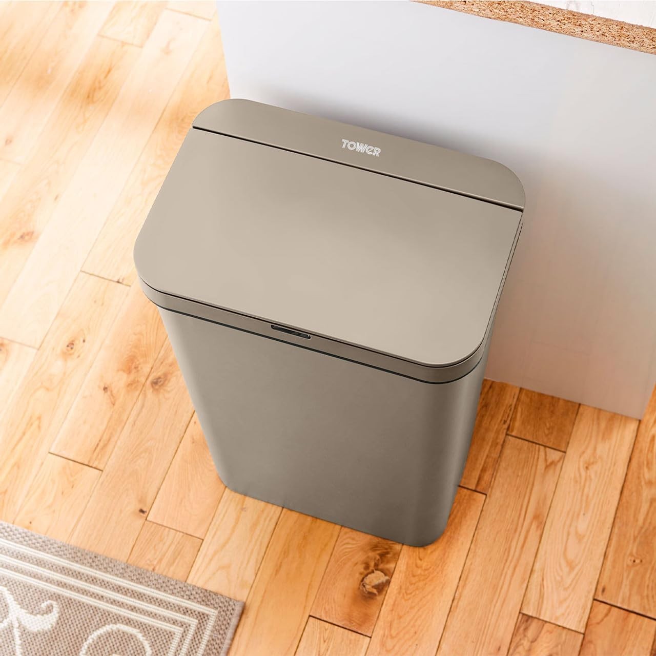 50L Automatic Sensor Kitchen Bin Rectangular Touchless Latte