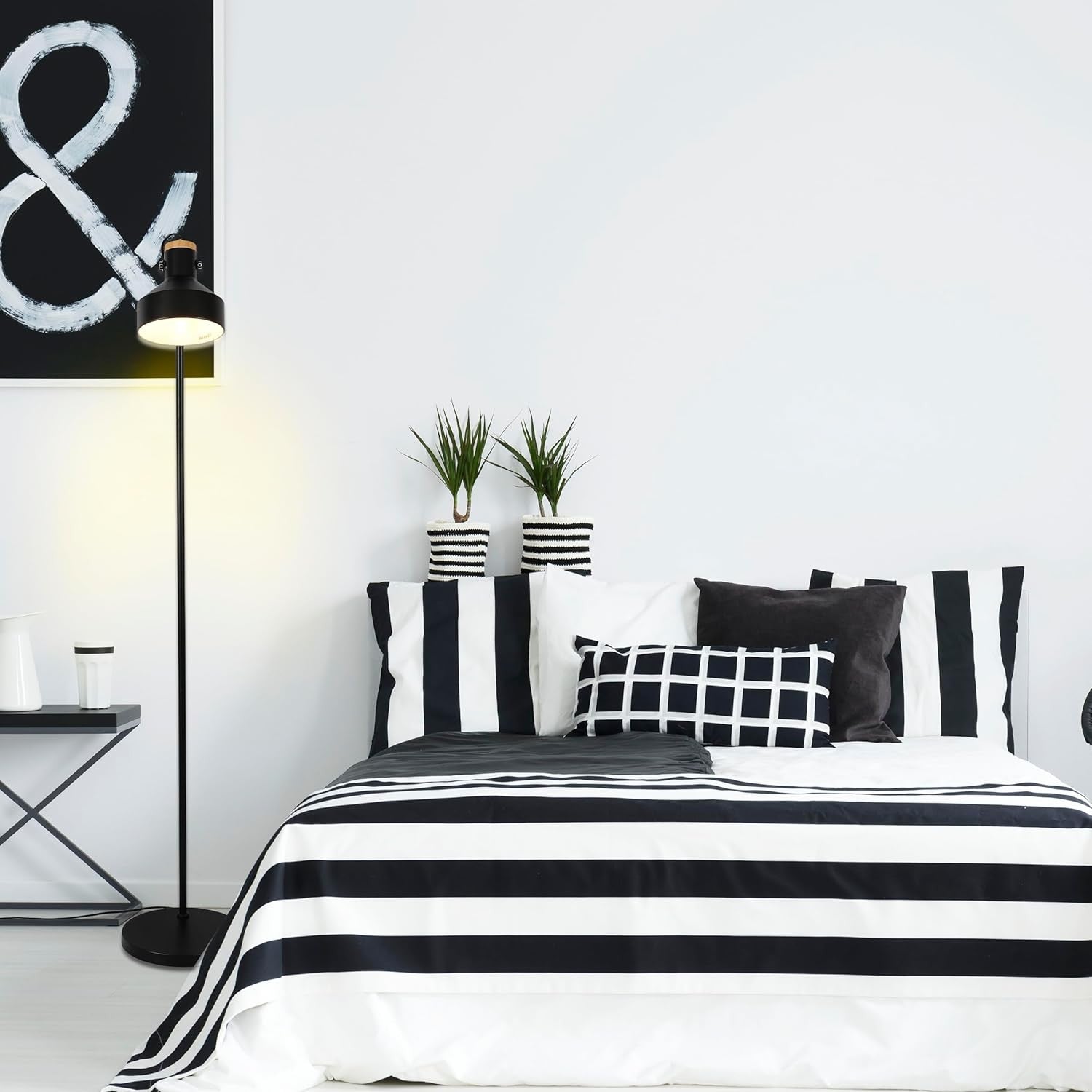 Minimalist Adjustable Floor Lamp E27 Rotatable Shade Modern Reading Light
