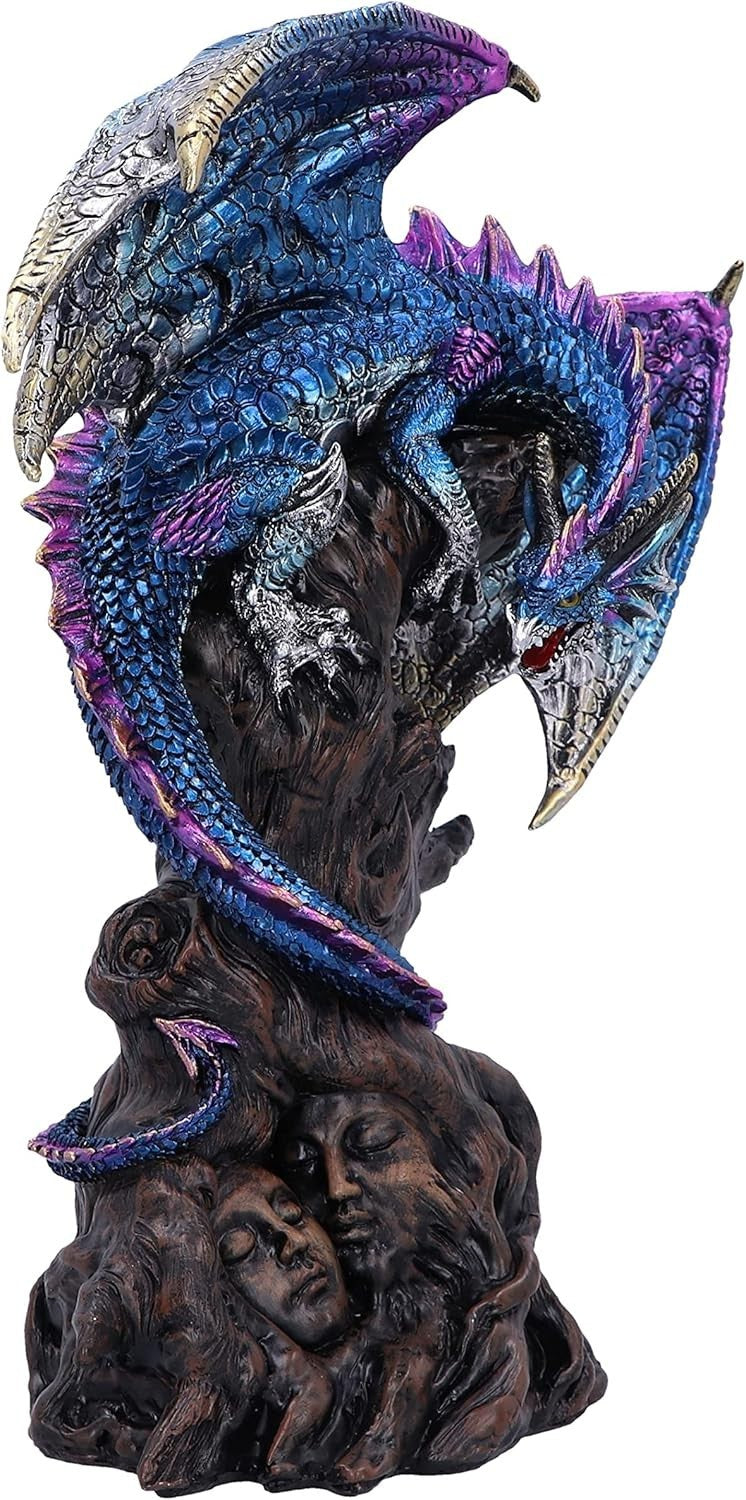 Fantasy Dragon Figurine 27.5cm Resin Gothic Sculpture Hand-Painted Home Decor