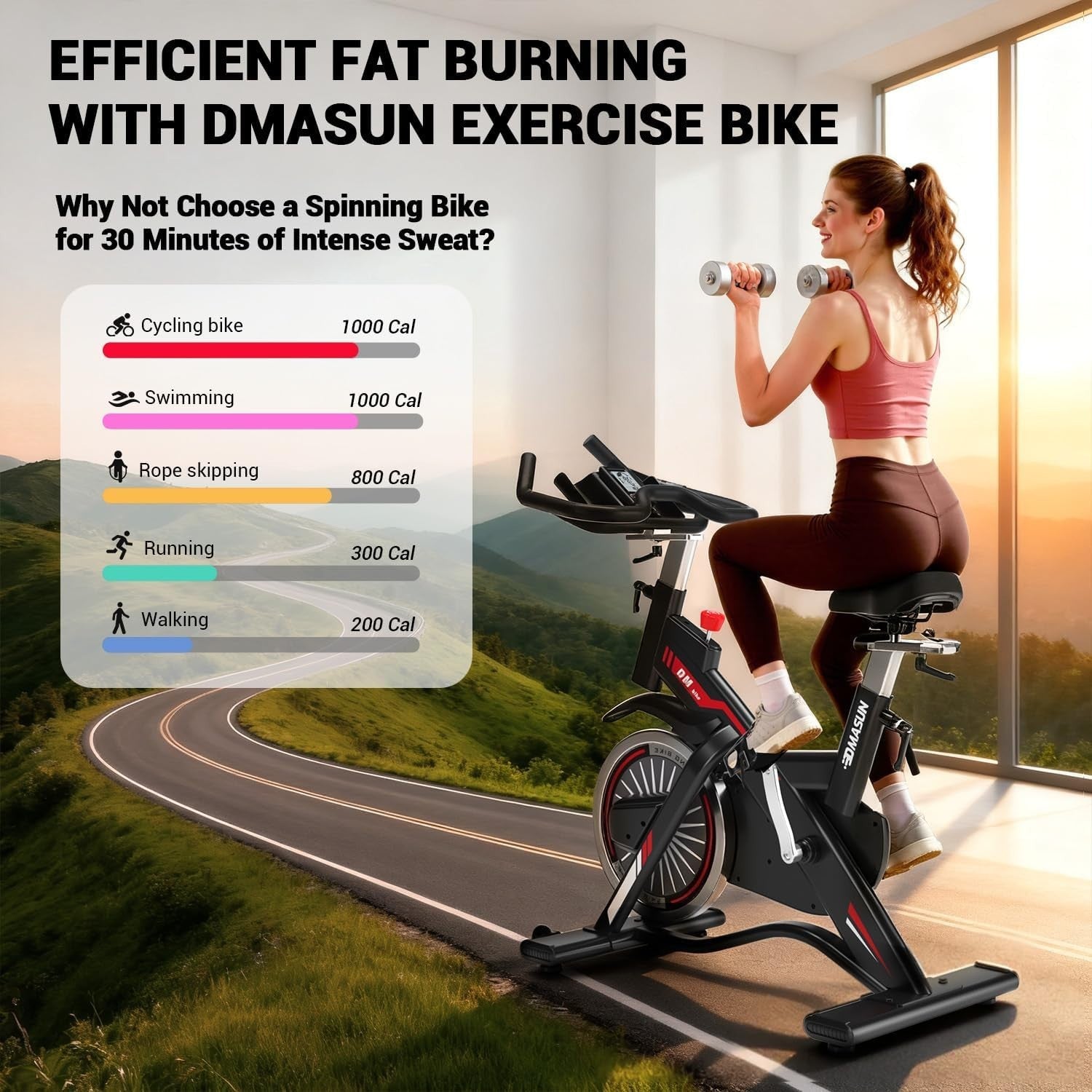 Quiet Magnetic Pro Spin Bike w/ LCD, Tablet Holder, 15kg Flywheel & 400lb Cap