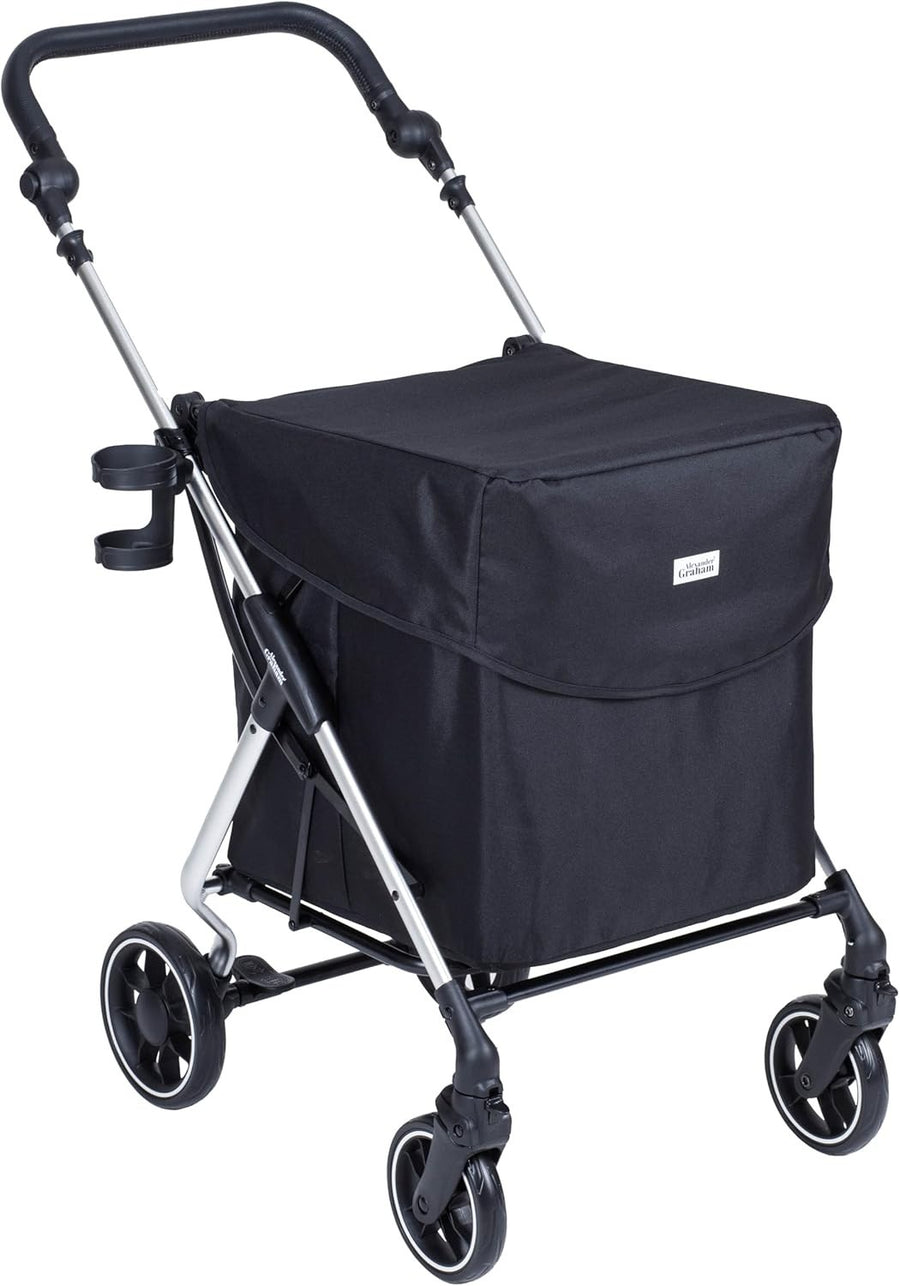 4 Wheel Shopping Trolley Folding Large 58L Swivel Wheels Lightweight