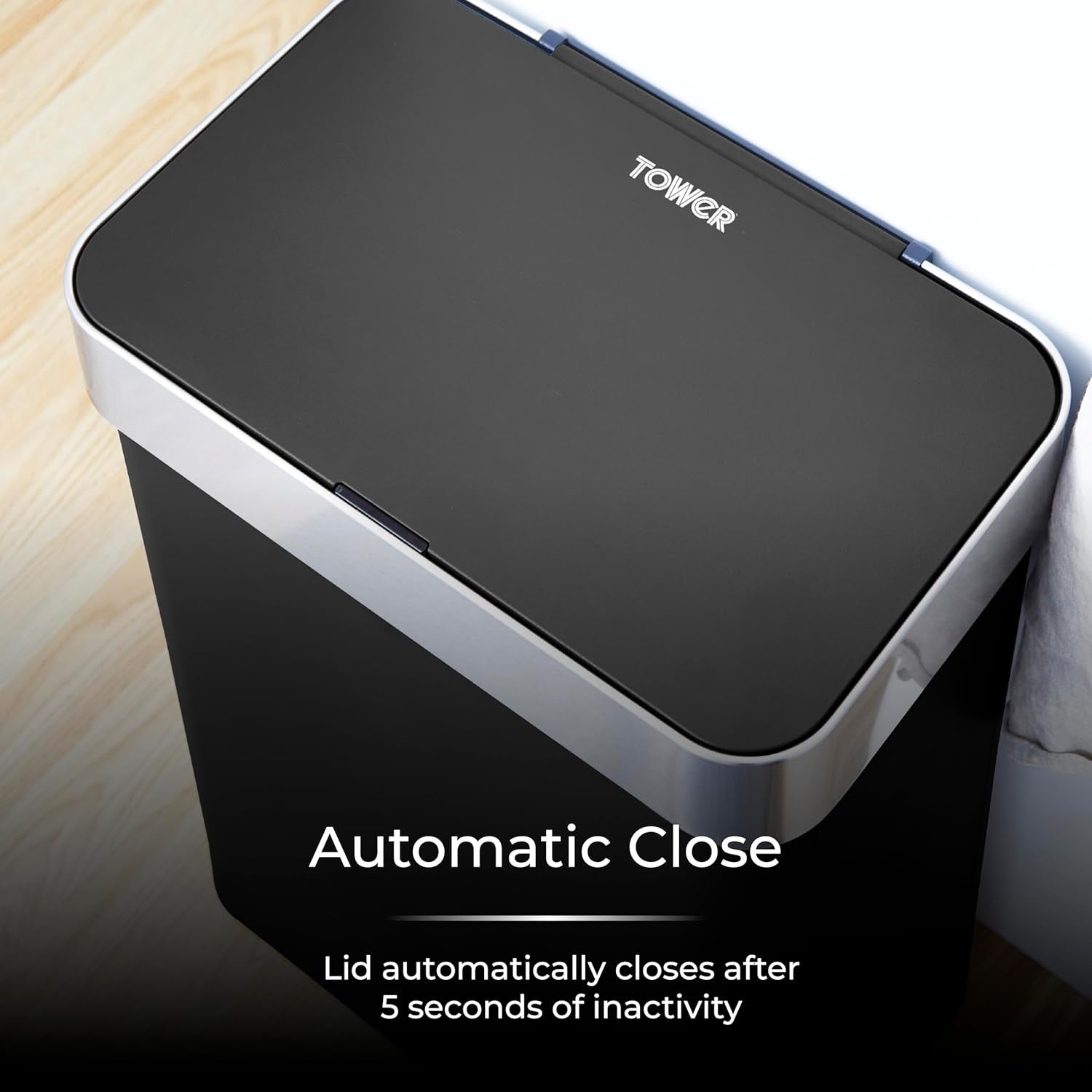 60L Touchless Kitchen Bin | Automatic Sensor Trash Can Black
