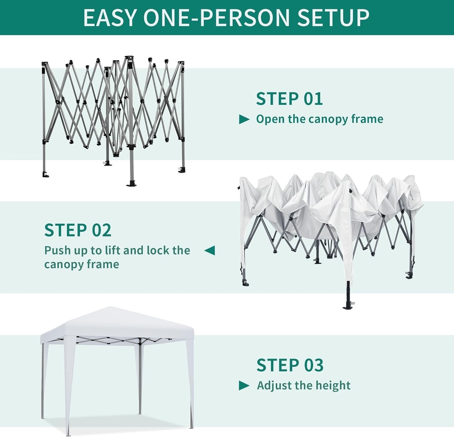 3x3M Heavy Duty Pop Up Gazebo Folding Outdoor Party Tent White