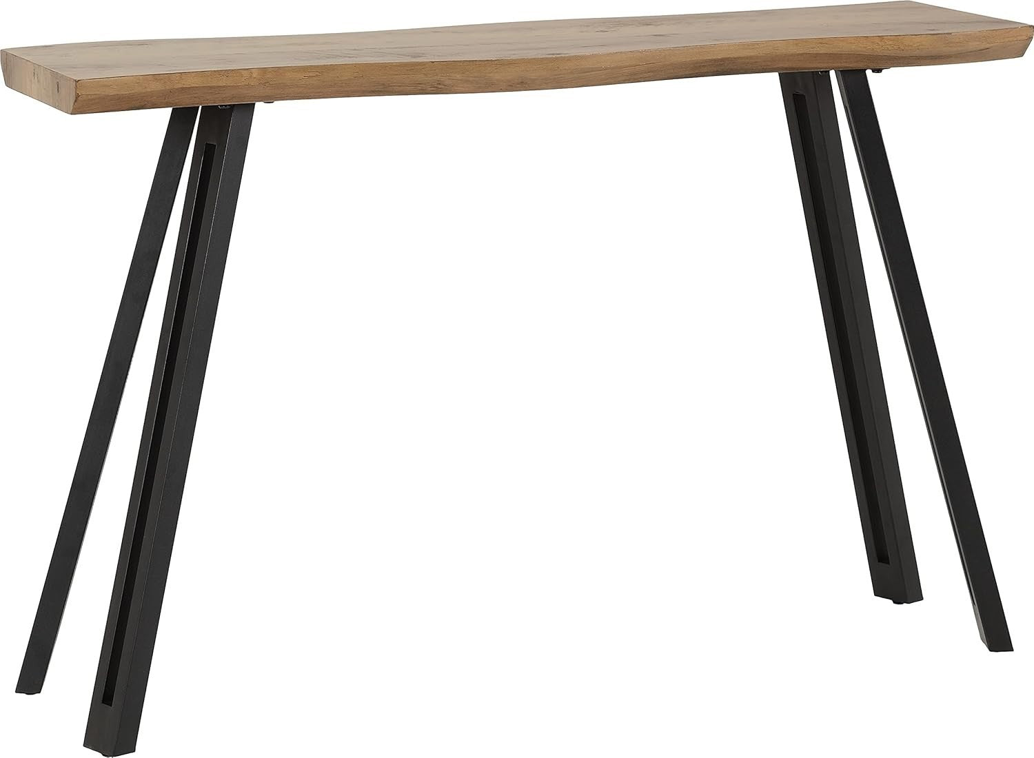 Industrial Console Table Oak Effect – Slim 120cm Entryway Desk w/ Metal Legs