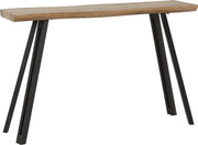 Industrial Console Table Oak Effect – Slim 120cm Entryway Desk w/ Metal Legs