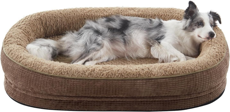 Orthopedic Dog Bed 89x64x18cm Memory Foam Washable Brown