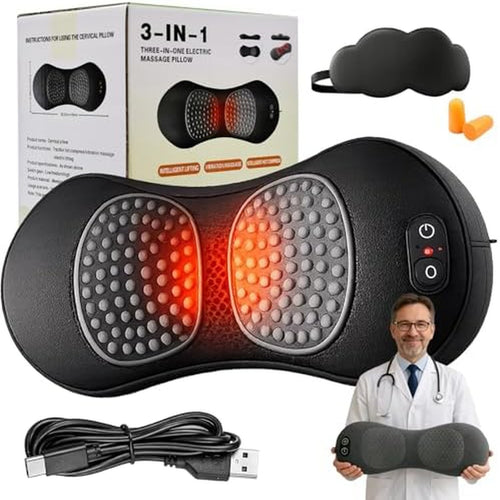 3 in 1 Back Therapy Massager Heat Vibration Traction Relief