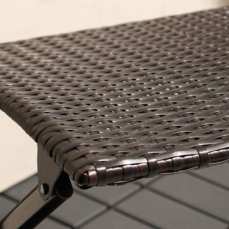 3pc Outdoor Rattan Bistro Set Garden Patio Chairs & Table Folding Waterproof