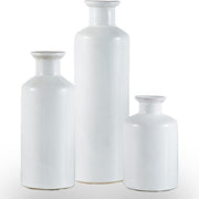 White Ceramic Vase Set Modern Minimalist Bottle Vases for Home Decor