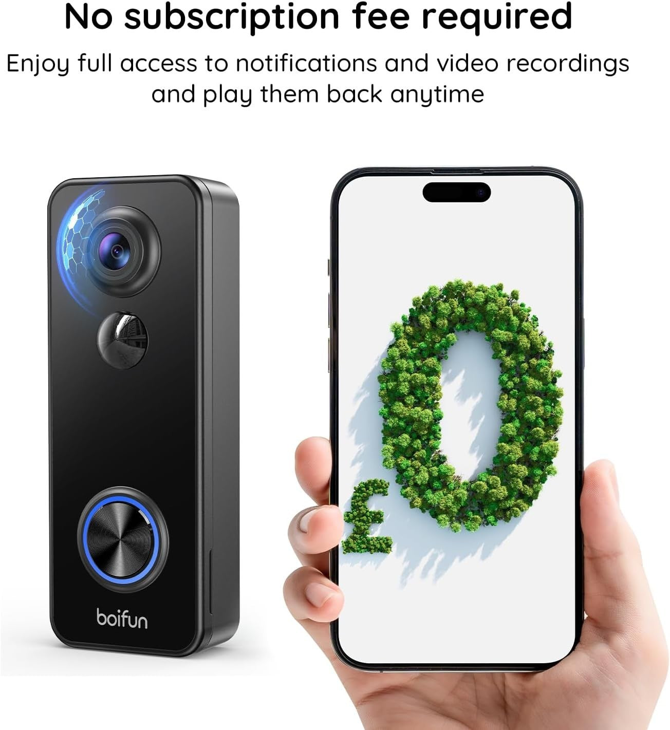 2K Wireless Video Doorbell Camera 180° View Night Vision Alexa