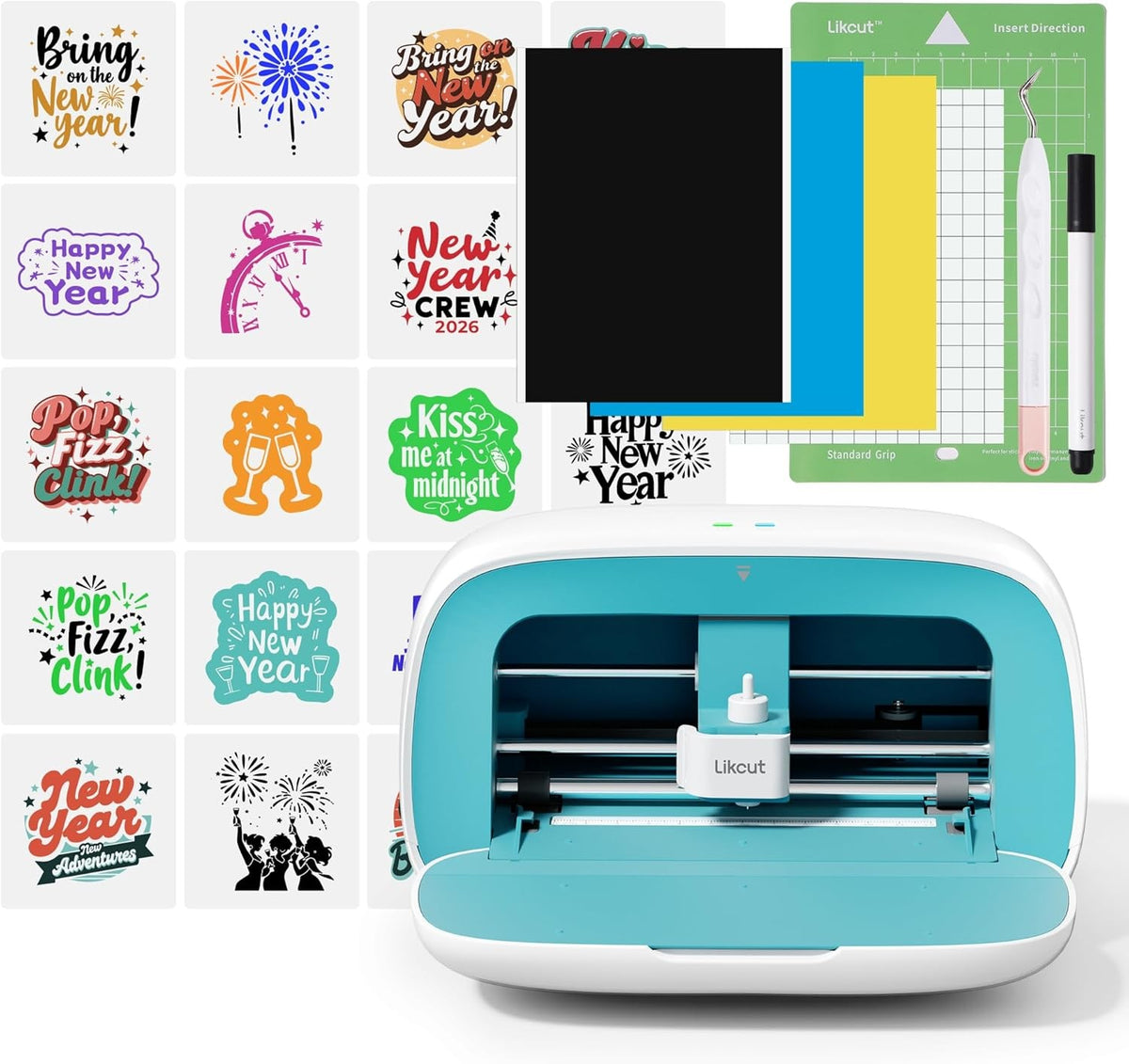 Smart Vinyl Cutting Machine Starter Bundle for Stickers Cards & Home Crafts