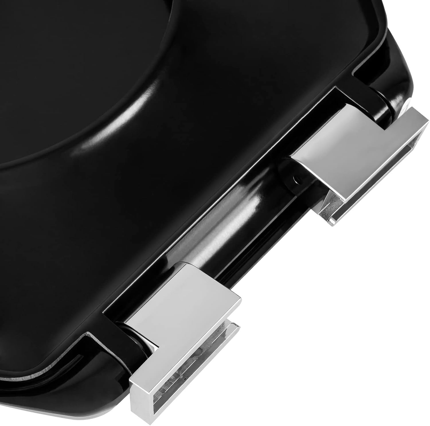 Black Soft Close Toilet Seat O-Shape Duroplast Adjustable Hinges 45x37cm