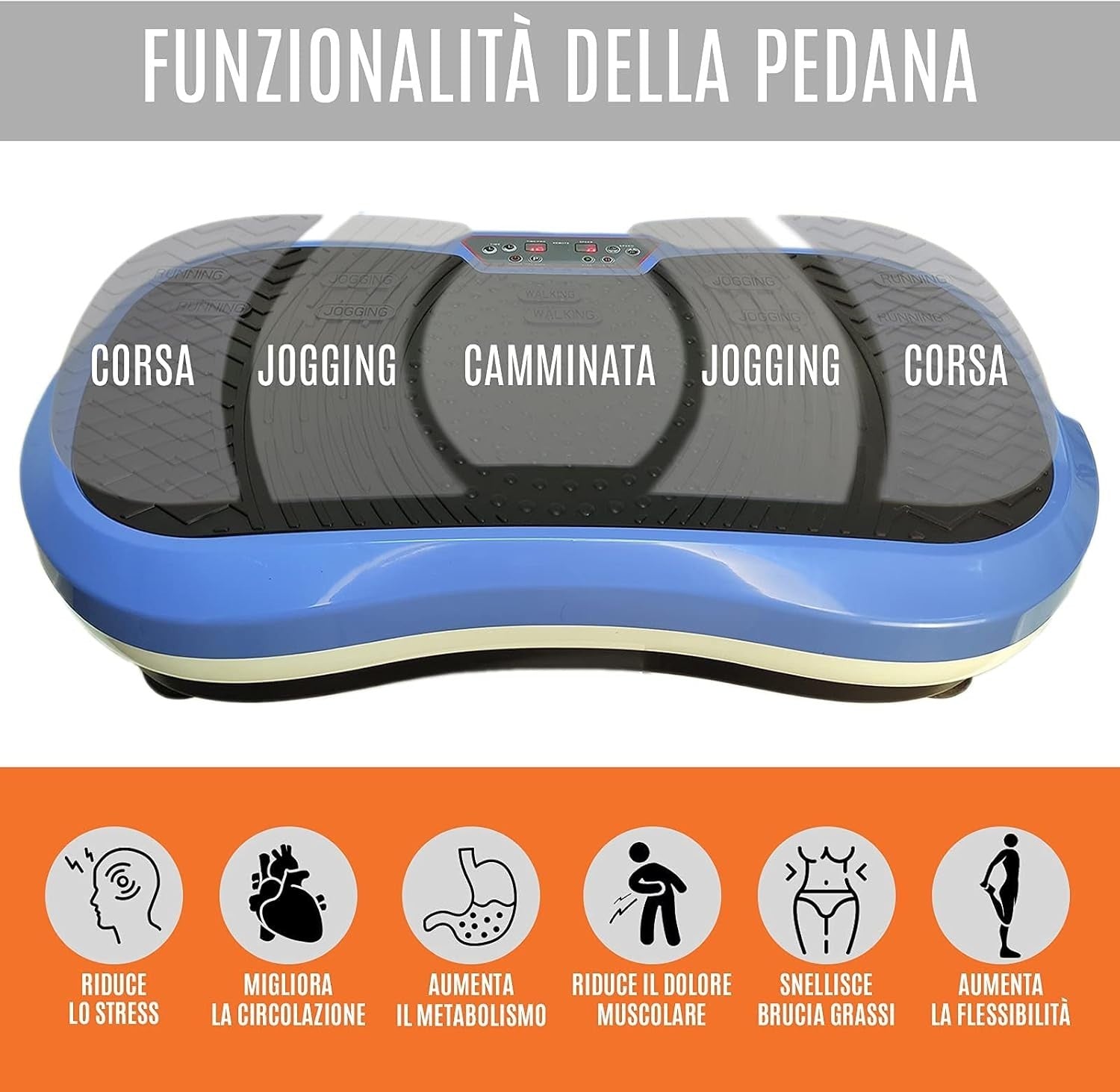 LCD Vibration Fitness Platform 9 Programs 99 Speeds Remote Bands