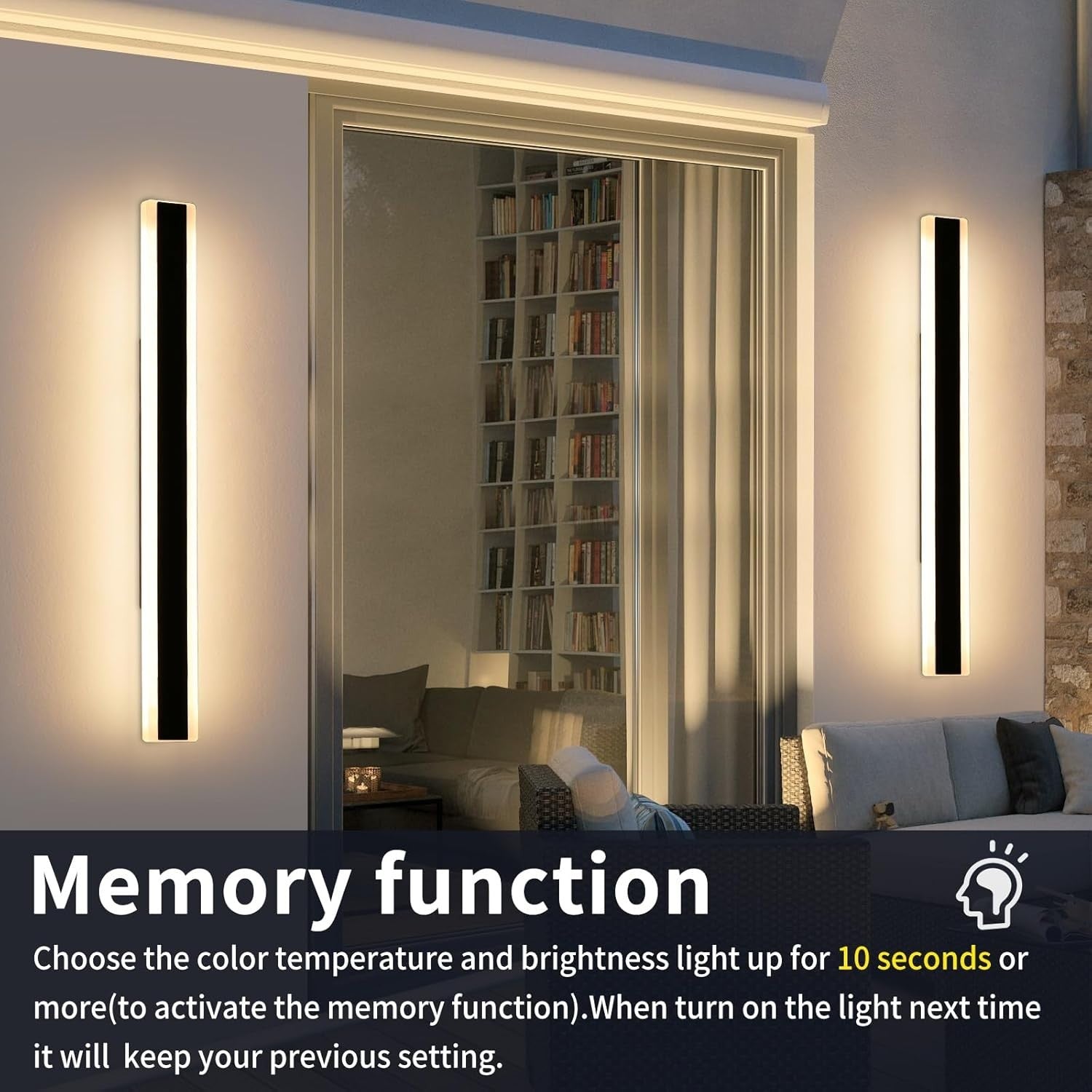 120cm 42W Outdoor Dimmable LED Wall Light 3-Color Remote Control Set