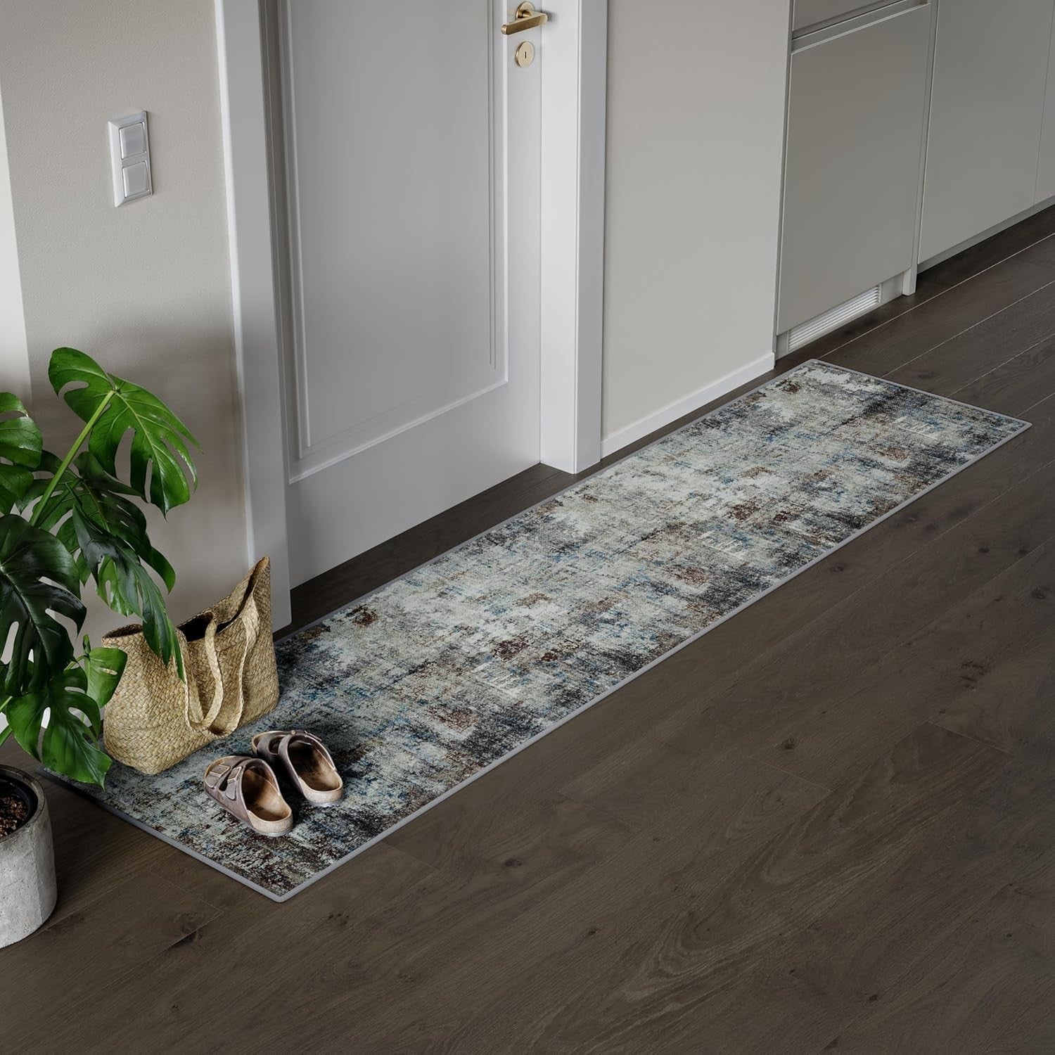 Washable Runner Rug 60x240cm Non-Slip Soft Kitchen Hallway Bedroom Mat