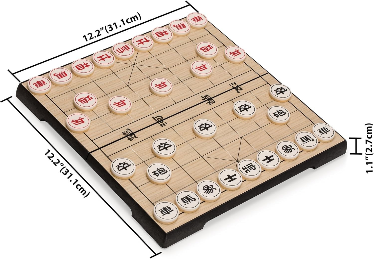 Magnetic Xiangqi Travel Chess Set Folding 31cm Board 32 Pieces