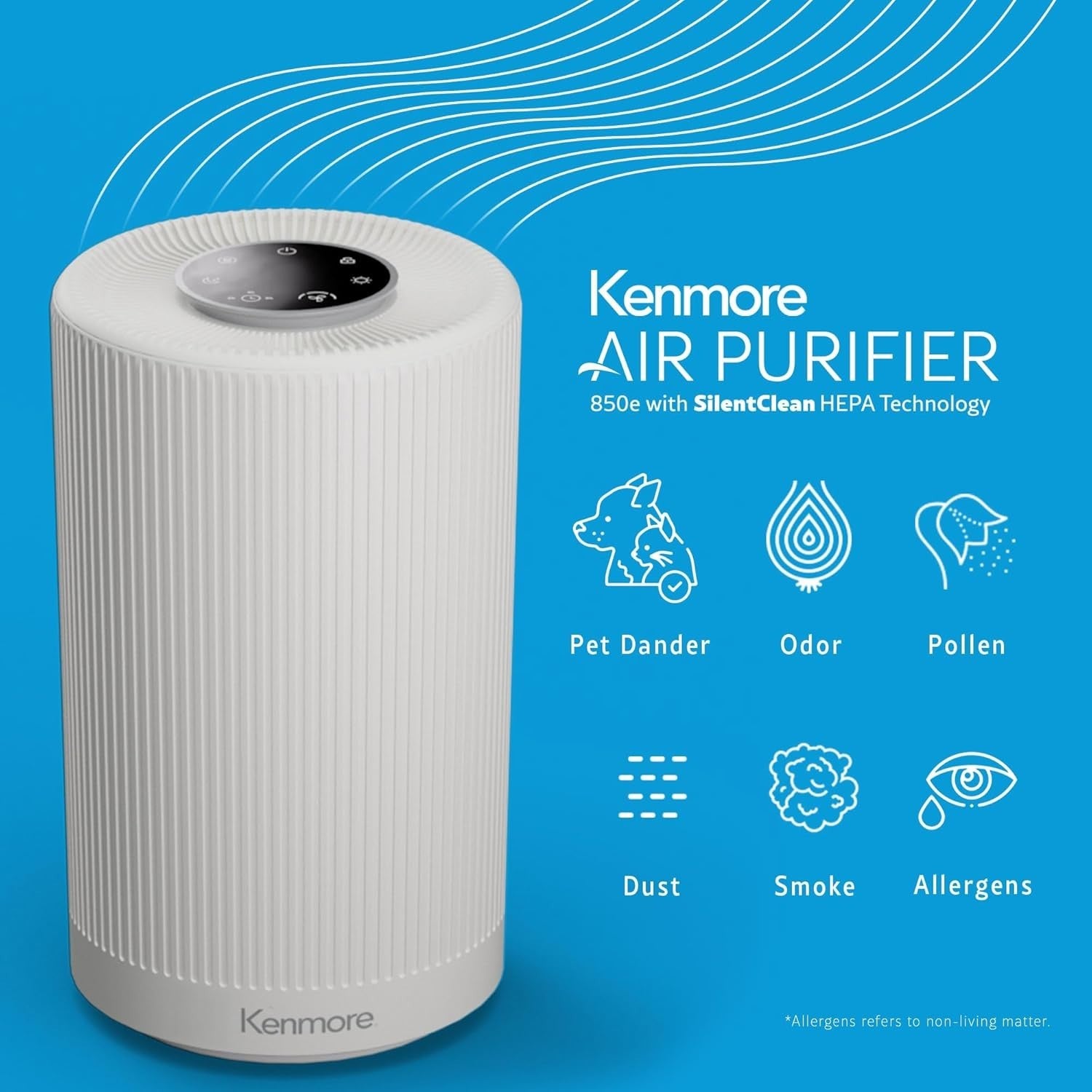 H13 HEPA Air Purifier 850 Sq Ft Quiet 25dB Odour Allergy Home