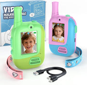Kids Video Walkie Talkies 2 Pack Rechargeable 300M Range Voice Changer