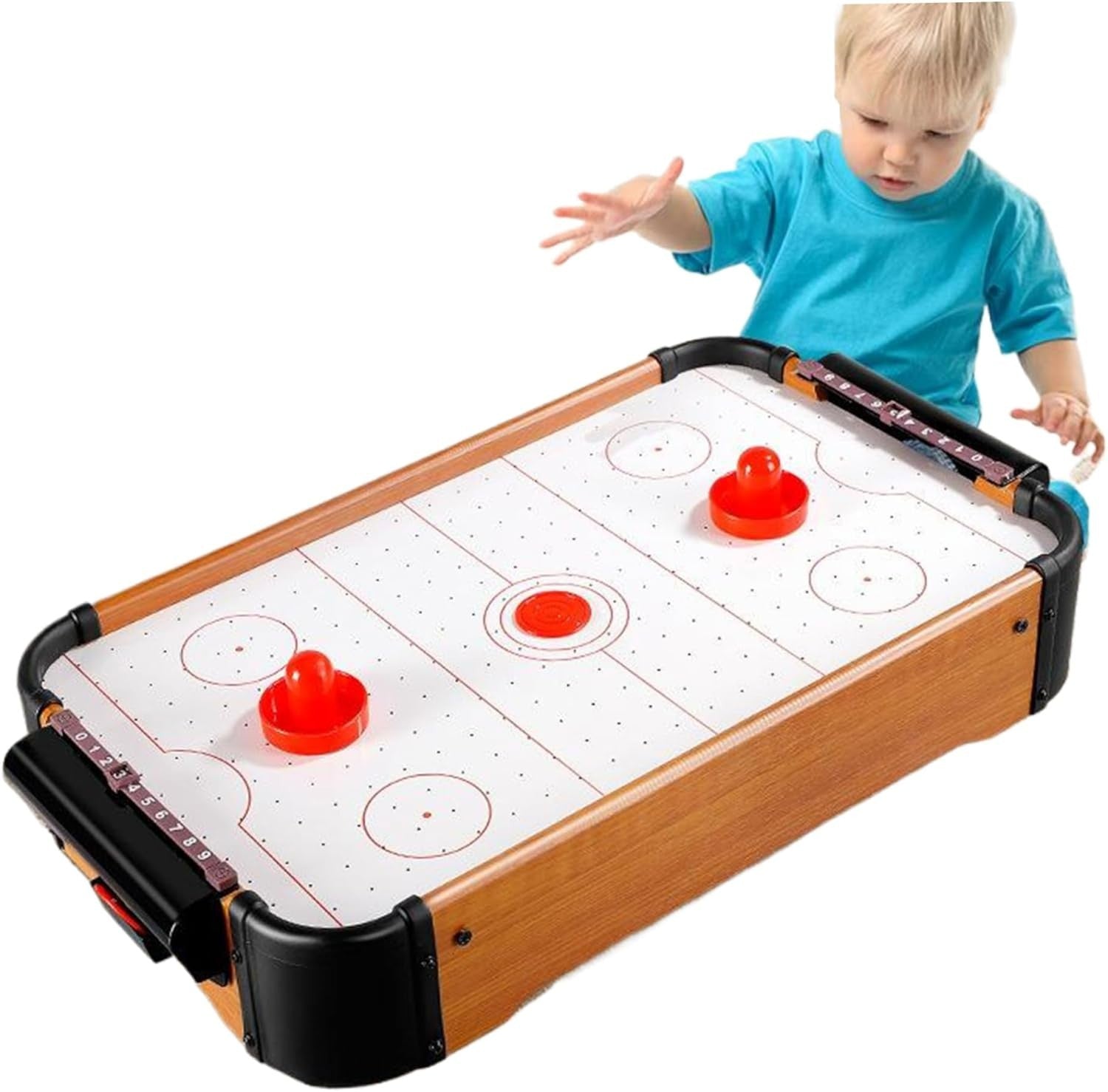 Portable Mini Air Hockey Table Kids Electric Fan Floating Game