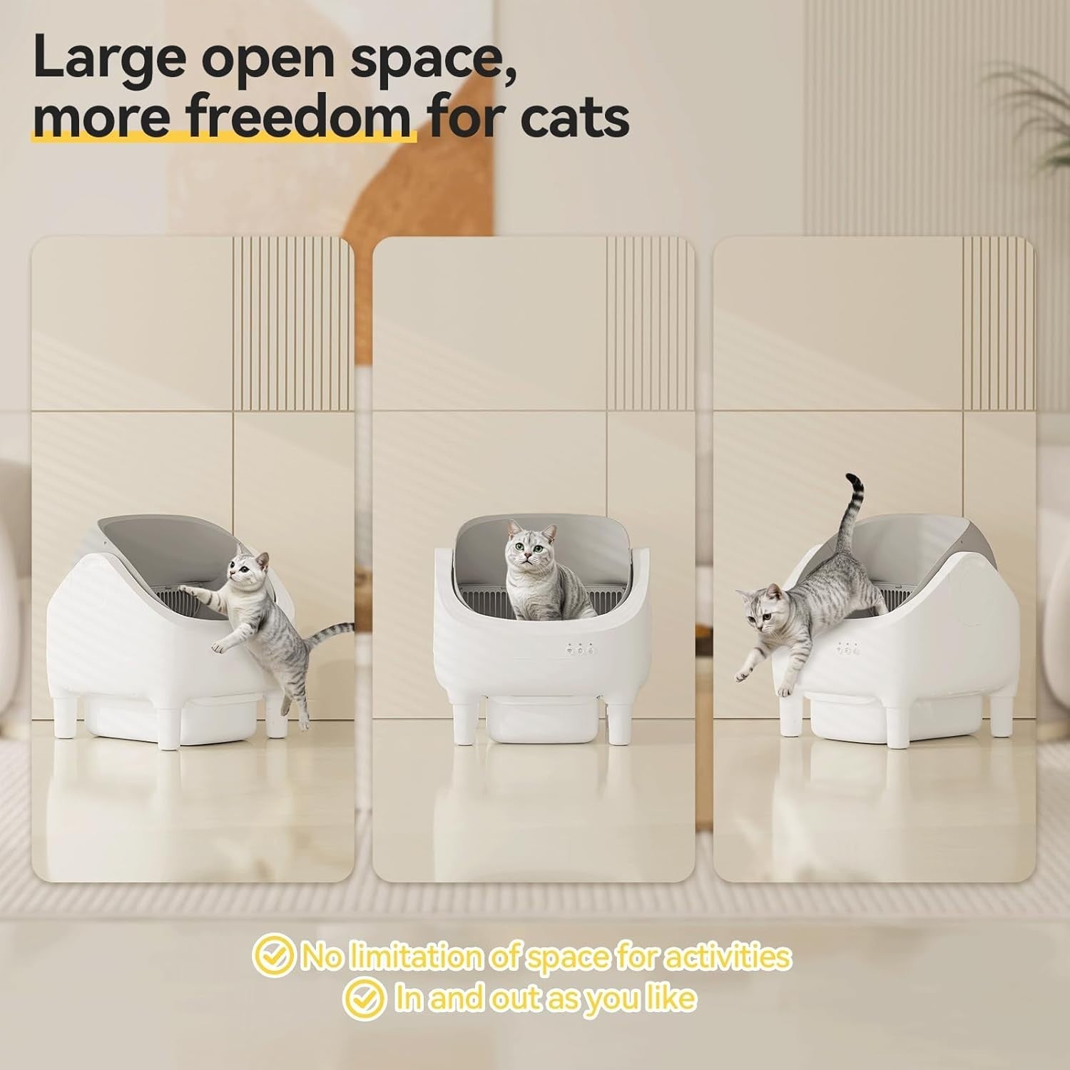 Self Cleaning Cat Litter Box App Control XL Auto Tray 15 Day Capacity