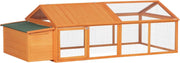 Large Wooden Chicken Run with Nest Box Open Roof Outdoor Coop 4–8 Hens