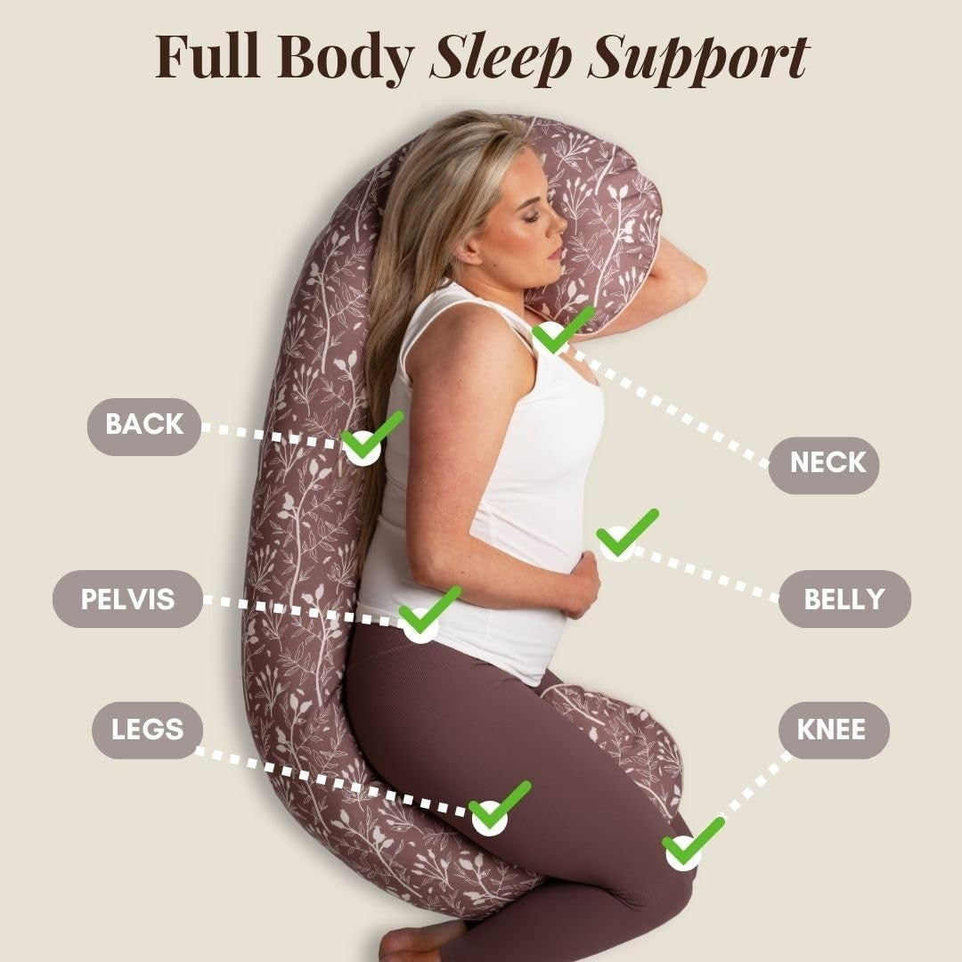 Cooling C-Shaped Body Pillow Pregnancy Back Pain Relief Side Sleeper