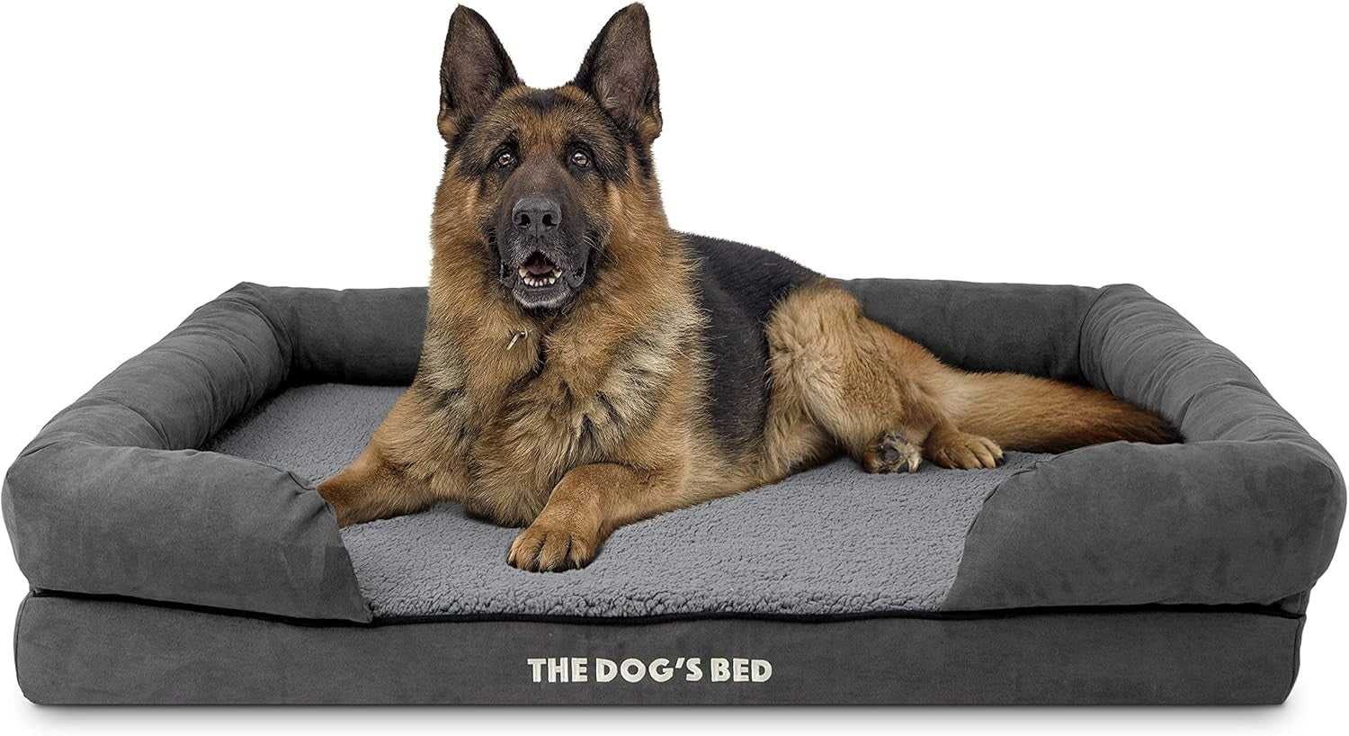 XL Orthopedic Dog Bed Plush Memory Foam 111x86cm Grey