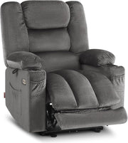 Zero Gravity Recliner Chair Massage Heat Extended Footrest USB Cup Holder Grey