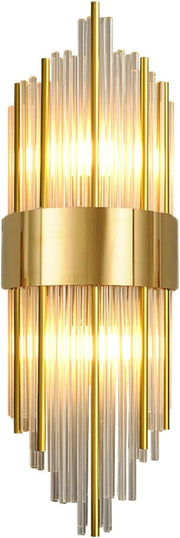 Luxury Crystal Wall Sconce, Modern Gold Finish, 60cm LED Fixture