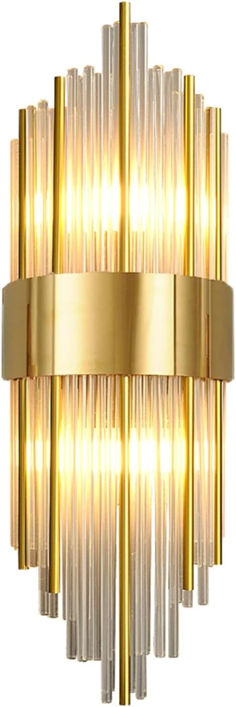 Luxury Crystal Wall Sconce, Modern Gold Finish, 60cm LED Fixture