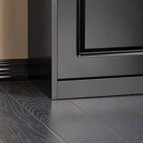 Black Shoe Storage Bench with Cushion & Flip Drawer – Slim Hallway Cabinet