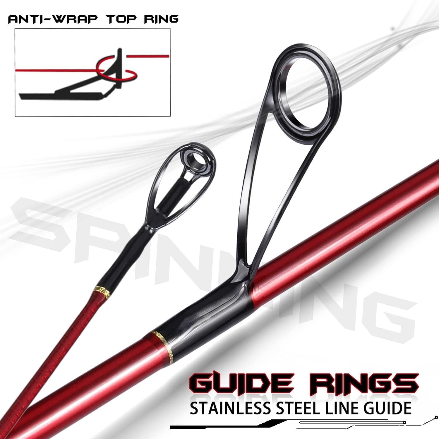 Carbon Fibre Spinning Fishing Rod 2 Section Fast Action Bass Pole